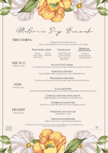 Mother's Day Menu