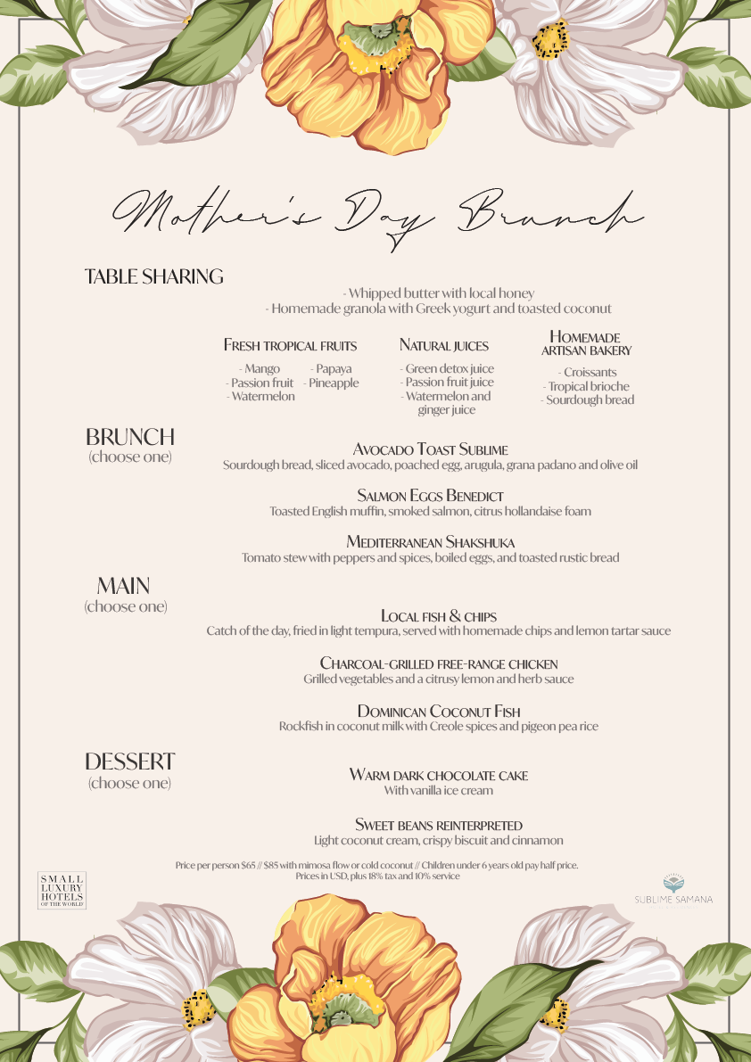 MenuBrunchMama-ENG Mother's Day Menu
